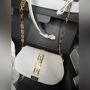 Versace white Greca Goddess leather handbag